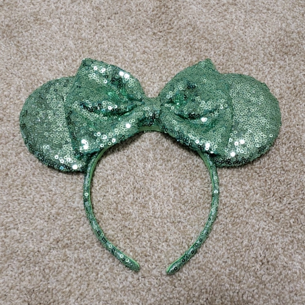 Mint green sequin mickey mouse ears